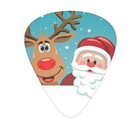 Sant Claus Deer Printed Guitar Picks,12 Pack Personalized Guitar Picks For Bass Acoustic Guitar Electric Guitar Includes 0.46mm/0.71mm/ 0.96mm
