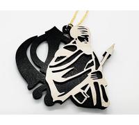 Sant Jarnail Singh Bhindrawale Khanda Fusion Sikh Car Hanging - Punjabi Decor for Sikhism - 6mm Thick Wood, 3 Inch Long, Soft Edges
