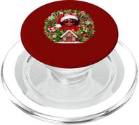 Santa Afro Kid Girl Sunglasses Xmas Floral Cirle Colorful PopSockets PopGrip for MagSafe