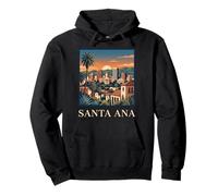 Santa Ana California Retro Vintage Skyline Spanish USA Style Pullover Hoodie