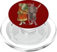 Santa and Krampus Vintage Christmas Art PopSockets PopGrip for MagSafe