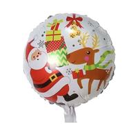 Santa and Reindeer Christmas Round Foil Balloon, 45cm