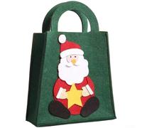 Santa and Snowman Themed Christmas Candy Storage Bag for Kids, Featuring Spacious Design and Non Woven Fabric for Seasonal Use (A)