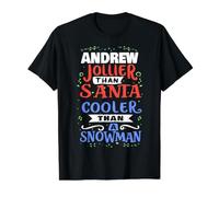 Santa Andrew Christmas Saying Funny Andrew Name Value Graphic T-Shirt, Men, Black, S