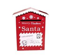 Santa Approved House Post Box Red Wood Merry Christmas List Xmas Wall Mailbox