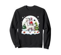 Santa Aussie Riding Llama Reindeer Christmas Owner Kids Sweatshirt