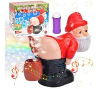 Santa Automatic Bubble Machine,Electric Christmas Funny Fart Bubble Toy For Kids,Santa Bubble Machine For Kids,Electric Blowing Bubble Toy With Light And Music,Christmas Birthday Party Gifts