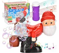 Santa Automatic Bubble Machine -Electric Christmas Funny Fart Bubble Toy with Flashing Lights & Music,Santa Claus Butt Bubbles Maker,Funny Christmas Christmas for Boys Girls