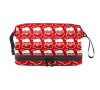 Santa Avatar Double Layer Cosmetic Bag for Women and Girls, Travel Toiletry Bag Makeup Handy Pouch Organiser Bag with Brush Compartment