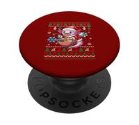 Santa Axolotl Eating Ramen Xmas Sweater Japanese Food Lover PopSockets Adhesive PopGrip