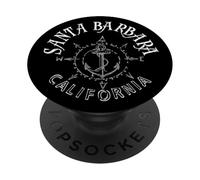Santa Barbara CA, Compass Rose, California Sailing, Nautical PopSockets Adhesive PopGrip