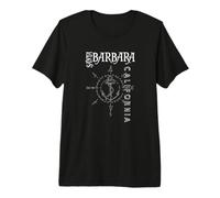 Santa Barbara CA, Compass Rose, California Sailing, Nautical Premium T-Shirt