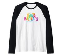 Santa Barbara California Mid-Century Modern Design Raglan Baseball Tee