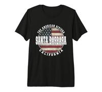 Santa Barbara California, Vintage American Flag Premium T-Shirt