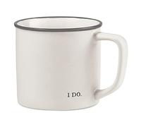 Santa Barbara Design Studio Black and White Coffee Cups Face-to-Face Designs Stoneware Mug, 16-Ounce, I Do