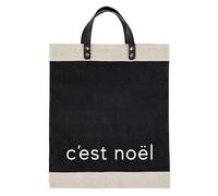 Santa Barbara Design Studio Burlap Market Tote, C'est Noel, L, Burlap Market Tote