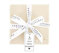 Santa Barbara Design Studio Ceramic Christmas Coasters - Holiday Table Décor, Set of 4, Joy Love Drink Be Merry