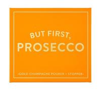 Santa Barbara Design Studio Champagne Pouring Set - Gift Boxed Gold Stainless Steel Stopper and Pourer, 2-Piece, But First Prosecco
