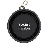 Santa Barbara Design Studio Collapsible Pet Bowl Silicone Portable Water Bowl for Dogs or Cats, Holds 4-Cups, Social