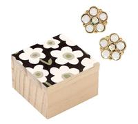 Santa Barbara Design Studio Crystal Stud Earrings - Nickel-Free Earring Set in Wooden Gift Box 1 Pair Crystal Daisy