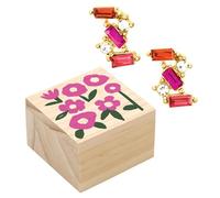Santa Barbara Design Studio Crystal Stud Earrings - Nickle-Free Gemstone Earring Set in Wooden Gift Box, 1-Pair, Hot Pink Flower