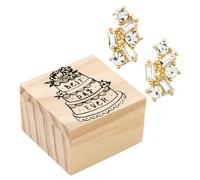 Santa Barbara Design Studio Crystal Stud Earrings - Wedding Collection Earring Set in Wooden Gift Box, 1-Pair, Best Day Ever