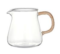 Santa Barbara Design Studio Glass Pitcher with Rattan-Wrapped Handle, 20-Ounce, Short