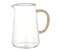 Santa Barbara Design Studio Glass Pitcher with Rattan-Wrapped Handle, 37-Ounce, Tall