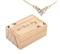 Santa Barbara Design Studio Gold Plated Chain Wedding Bridal Shower Gift Jewelry Crystal Necklace with Wood Gift Box, 17" Long with 2" Extender, On This Day