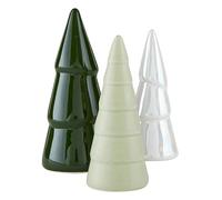 Santa Barbara Design Studio Holiday Shelf Décor Christmas Collection Ceramic Trees, Set of 3, Green