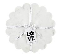 Santa Barbara Design Studio Marble Charcuterie Boards Cheese Board Round Scalloped Cutting Board, 12" Diameter, White