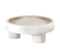 Santa Barbara Design Studio Marble Serving Tray Stone Round Footed Tray, 10" Dia x 3.5" H, White