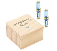 Santa Barbara Design Studio Pair of Blue Crystal Stud Earrings Wedding Collection in Wooden Gift Box