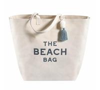 Santa Barbara Design Studio SBDS Large Canvas Beach Tote with Tassel, The Beach Bag, 24" x 18", Casual