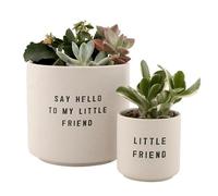 Santa Barbara Design Studio Small Plant Pots, Ceramic, Say Hello to My Little Friend, Set of 2