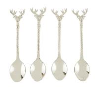 Santa Barbara Design Studio Stag Stainless Steel & Brass Serving Utensils Charcuterie Essentials, Set of 4, Silver Spoons