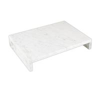 Santa Barbara Design Studio Table Sugar Waterfall Pedestal Cheese Board, 14" x 10", White Marble