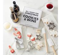 Santa Barbara Festive Cookies & Wine Cutters Gift Set in White Santa Barbara White