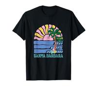 Santa Barbara Palm Tree At The Beach Retro Groovy Graphic T-Shirt