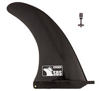 Santa Barbara Surfing 10" SUP & Surf Center Fin - No Tool Fin Screw - Black, Classic Template for Longboard, Surfboard & Paddleboard
