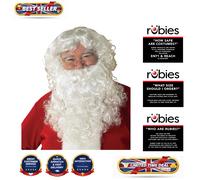 Santa Beard and Curly Wig Set - Heat Resistant, Capless Design for Festive Fun