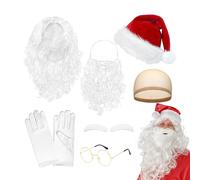Santa Beard And Wig - Santa Costume Accessories, Christmas Cosplay Accessories For Party Men Women Teens Son Daughter Husband Wife Family Friends Grandma Grandpa