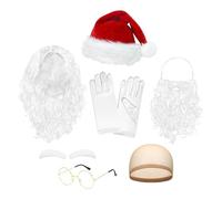 Santa Beard & Eyebrows | Santa Claus Cosplay Costume Accessories | Christmas Cosplay Accessories for Men, Women, Teens, Son, Daughter, Husband, Wife, Family, Friends, Grandma, Ab