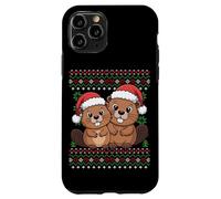 Santa Beavers Christmas Ugly Xmas Sweater Case for iPhone 11 Pro