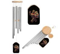Santa Bigfoot Christmas Lights Aluminium Wind Chime Memorial Chimes Soothing Melodic Windchimes for Garden Backyard Patio Outside Decor