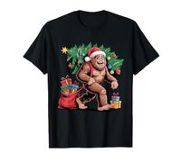 Santa Bigfoot Christmas Tree Funny Sasquatch Holiday Xmas T-Shirt