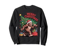 Santa Bigfoot Merry Christmas Funny Sasquatch Xmas Tree Sweatshirt