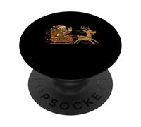 Santa Bigfoot Sleigh Ride Funny Kids Christmas Design PopSockets Adhesive PopGrip