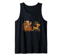 Santa Bigfoot Sleigh Ride Funny Kids Christmas Design Tank Top