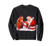 Santa Building Snowman With Horse Sweatshirt